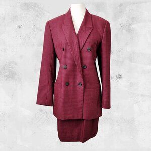 LIZ CLAIBORNE 80's Vntg Double Breasted Skirt Suit